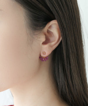
            
                Load image into Gallery viewer, G&amp;amp;B Limited/Ruby Star x Ruby earrings/K10
            
        