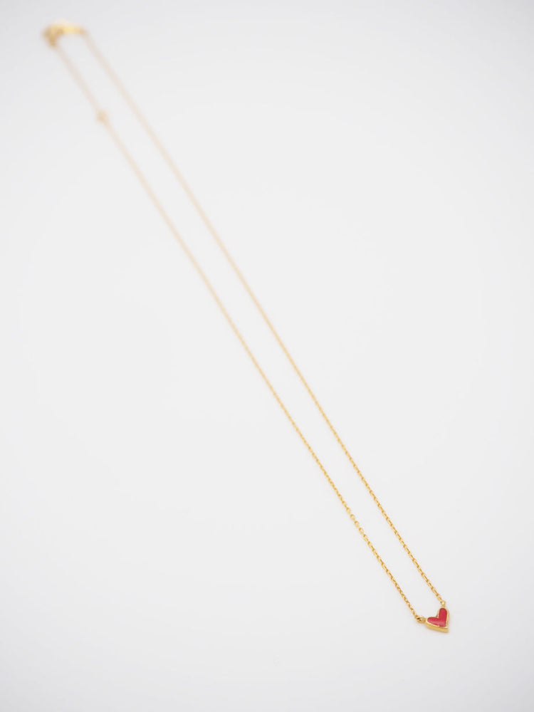 Tiny Red Heart Necklace/K10