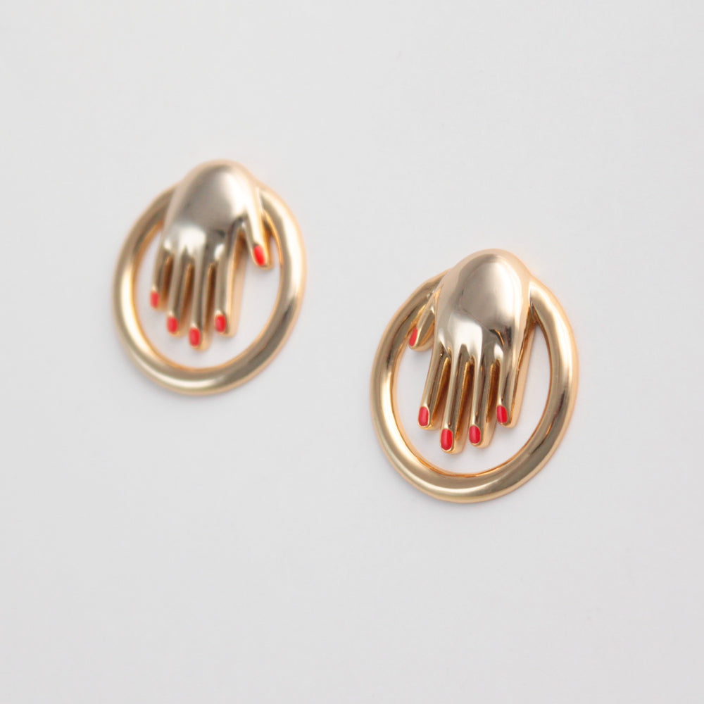 
            
                Load image into Gallery viewer, Hand Hoops Earrings from Paris
            
        
