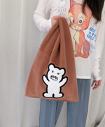 TEDDY Fur shopper bag coral brown