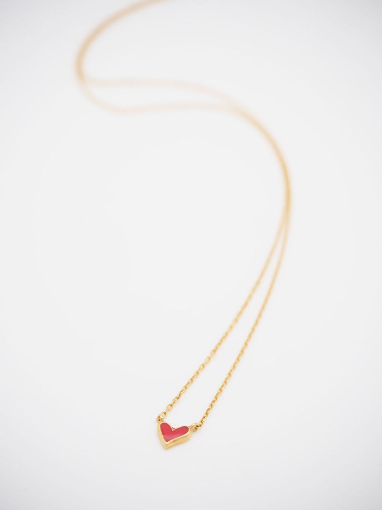 Tiny Red Heart Necklace/K10