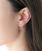 G&B Limited/Dia Heart x Pink Sapphire earrings /K10